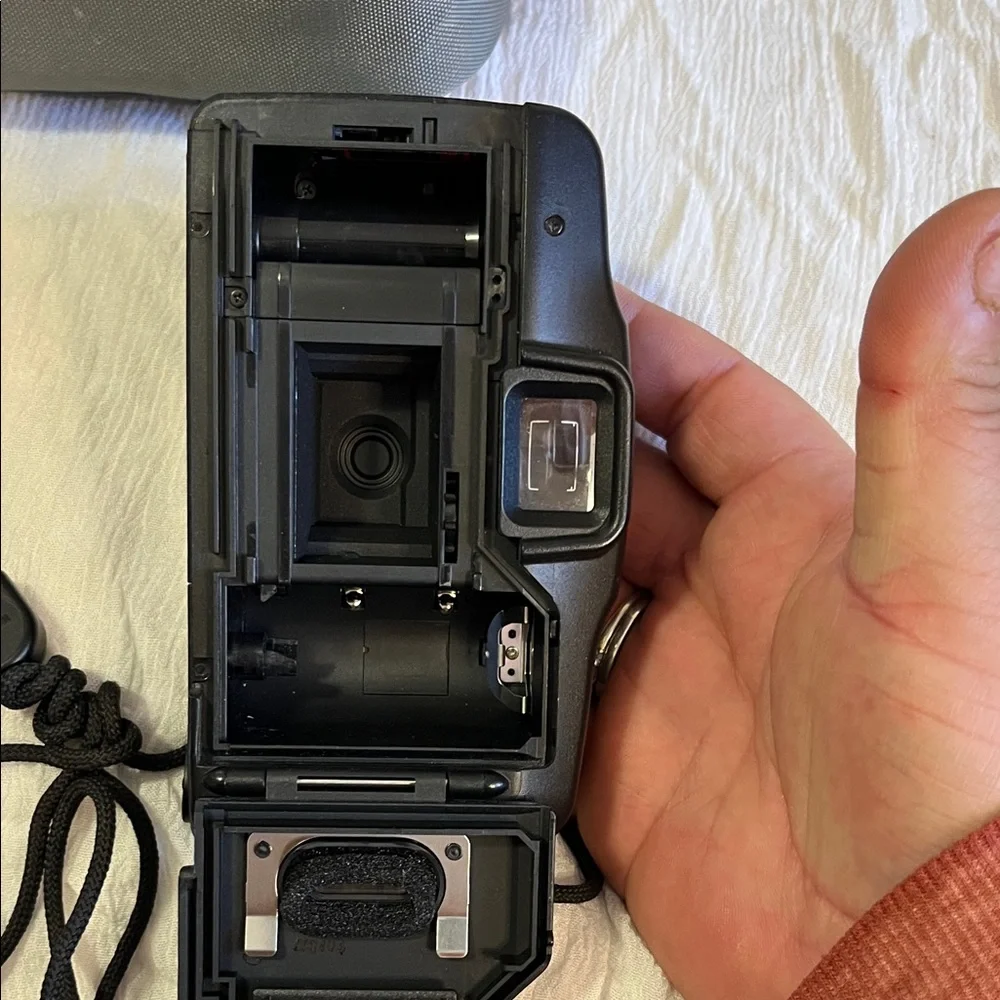 Canon Black 35mm Point-and-Shoot Camera with Gray Carry Case